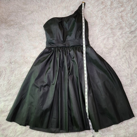 Mori Lee by Madeline Gardner A Line One Shoulder Black Cocktail Dress Size 12 - Picture 7 of 14